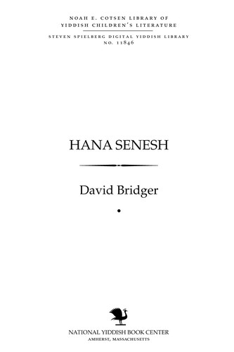 Cover for Ḥana Senesh