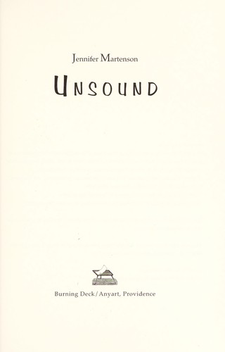 Cover for Unsound