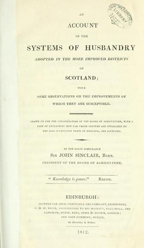 Cover for An account of the systems of husbandry adopted in the more improved districts of Scotland