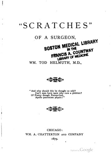 Cover for "Scratches" of a surgeon