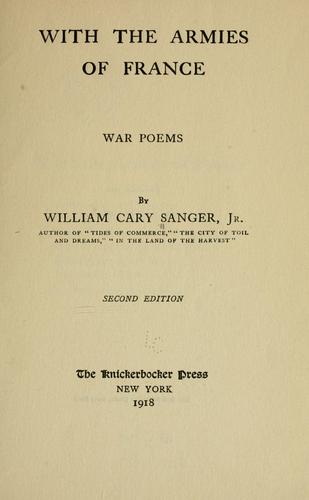 Cover for With the armies of France, war poems