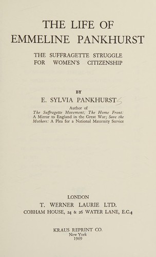 Cover for The life of Emmeline Pankhurst