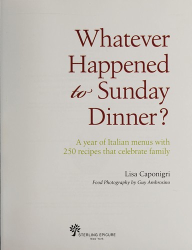 Cover for Whatever happened to Sunday dinner?