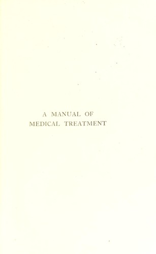 Cover for A manual of medical treatment, or, Clinical therapeutics