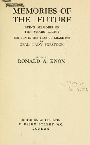 Cover for Memories of the future