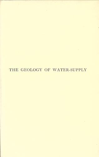 Cover for The geology of water-supply