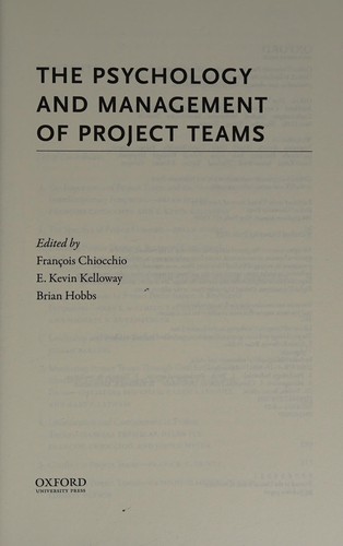 Cover for The psychology and management of project teams