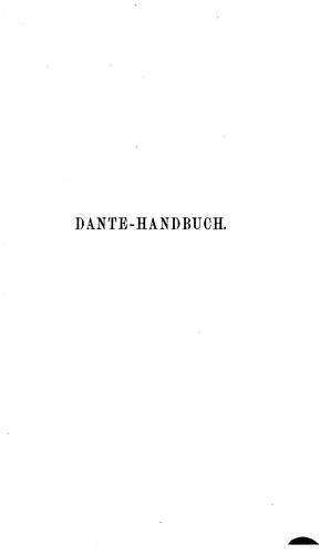 Cover for Dante-handbuch: Einführung in das Studium des Lebens und der Schriften Dante Alighieri's