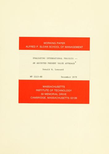 Cover for Evaluating international projects