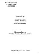 Cover for Festschrift für Ernst Klusen zum 75. Geburtstag