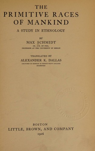 Cover for The primitive races of mankind,