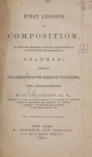 Cover for First lessons in composition