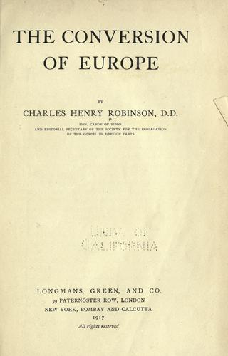 Cover for The conversion of Europe
