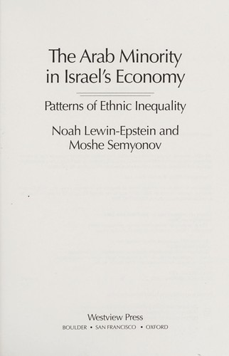 Cover for The Arab Minority in Israel's Economy