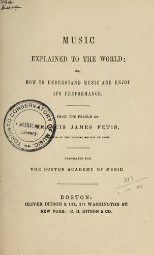 Cover for Music explained to the world