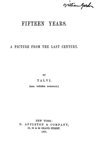 Cover for Fifteen years