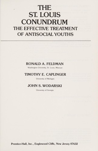 Cover for The St. Louis conundrum