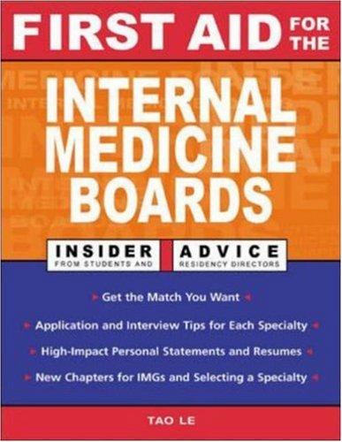 Cover for First Aid for the Internal Medicine Boards (First Aid Series)