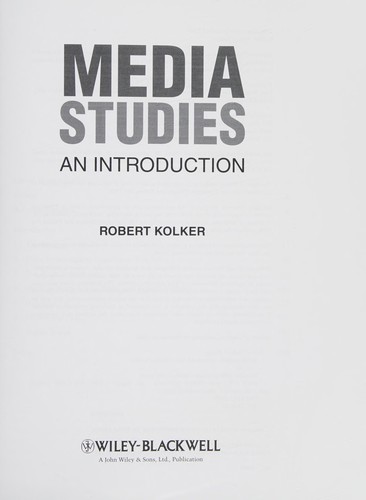 Cover for Media studies