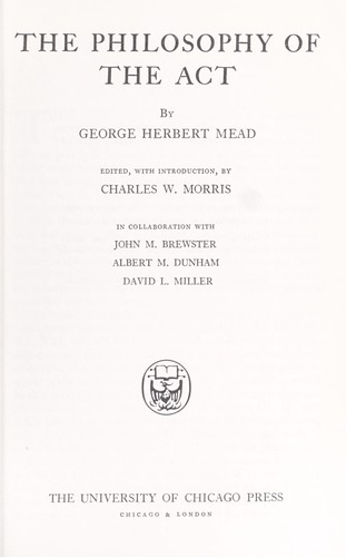 Cover for The philosophy of the act
