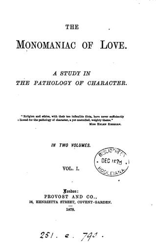 Cover for The monomaniac of love