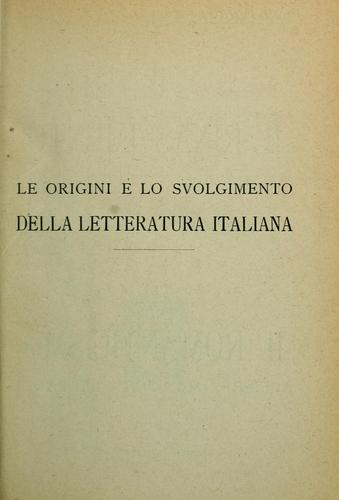 Cover for Le origini e lo svolgimento della letteratura italiana