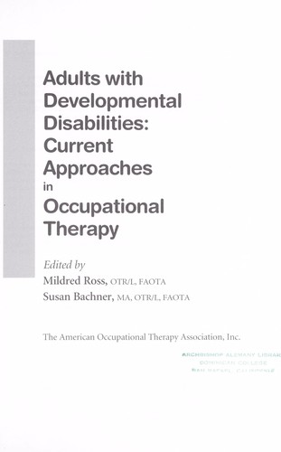 Cover for Adults with developmental disabilities