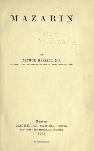 Cover for Mazarin
