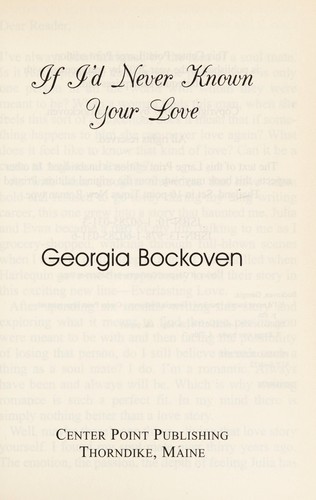 Cover for If I'd never known your love
