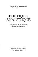 Cover for Poétique analytique