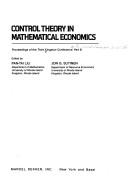 Cover for Control theory in mathematical economics
