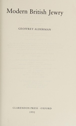 Cover for Modern British Jewry