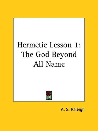 Cover for Hermetic Lesson 1