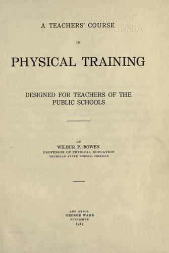 Cover for A teachers' course in physical training