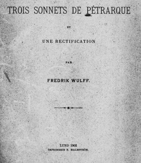 Cover for Trois sonnets de Pétrarque et une rectification