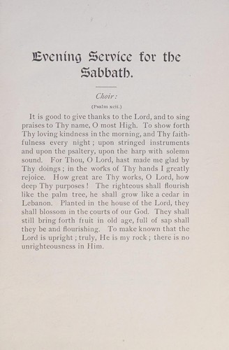 Cover for Ritual for Friday evening service in the Temple Emanu-El of San Francisco