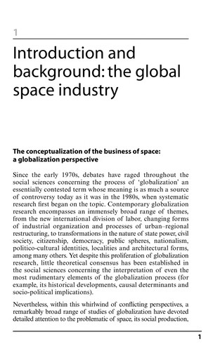 Cover for The business of space