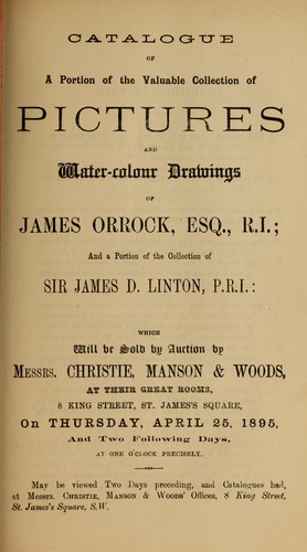 Cover for Catalogue of the choice collection of modern pictures and water-colour drawings formed by Frecerick Craven, ... water-colour drawings and pictures of T.S. Kennedy, ... excellent pictures, the property of T. Woolner, ...