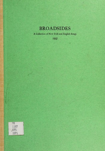Cover for Broadsides, a collection of new Irish and English songs, 1937
