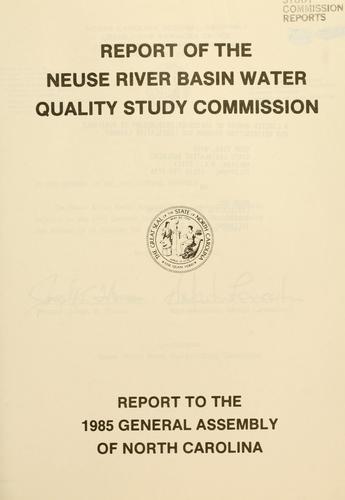 Cover for Report of the Neuse River Basin Water Quality Study Commission