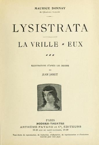 Cover for Lysistrata ; La vrille ; Eux