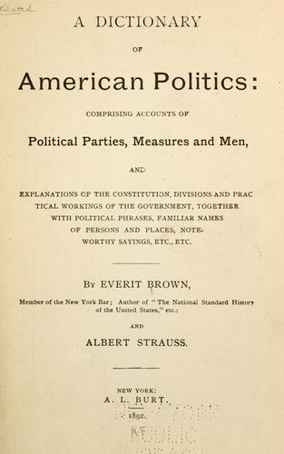 Cover for A dictionary of American politics