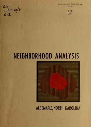 Cover for Neighborhood analysis, Albemarle, North Carolina