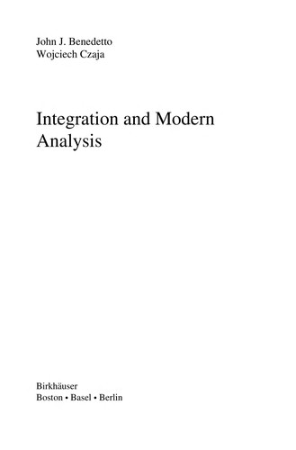Cover for Integration and Modern Analysis
