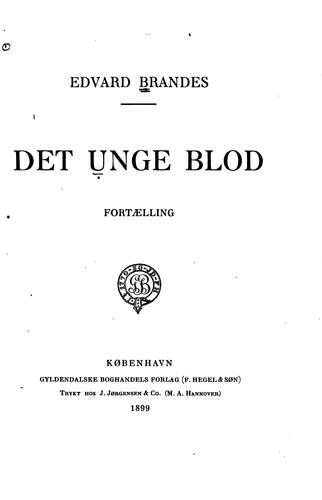 Cover for Det unge blod
