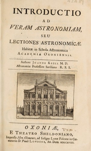 Cover for Introductio ad veram astronomiam, seu lectiones astronomicæ habitæ in Schola Astronomica Academiæ Oxoniensis
