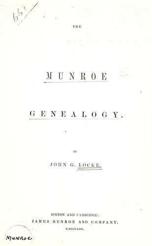 Cover for The Munroe genealogy.
