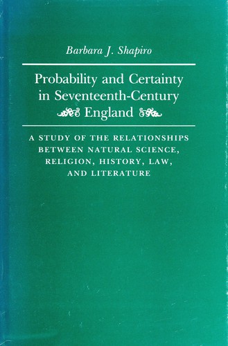 Cover for Probability and certainty in seventeenth-century England