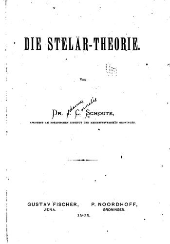 Cover for Die Stelär-theorie