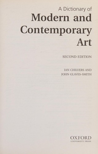 Cover for A dictionary of modern and contemporary art